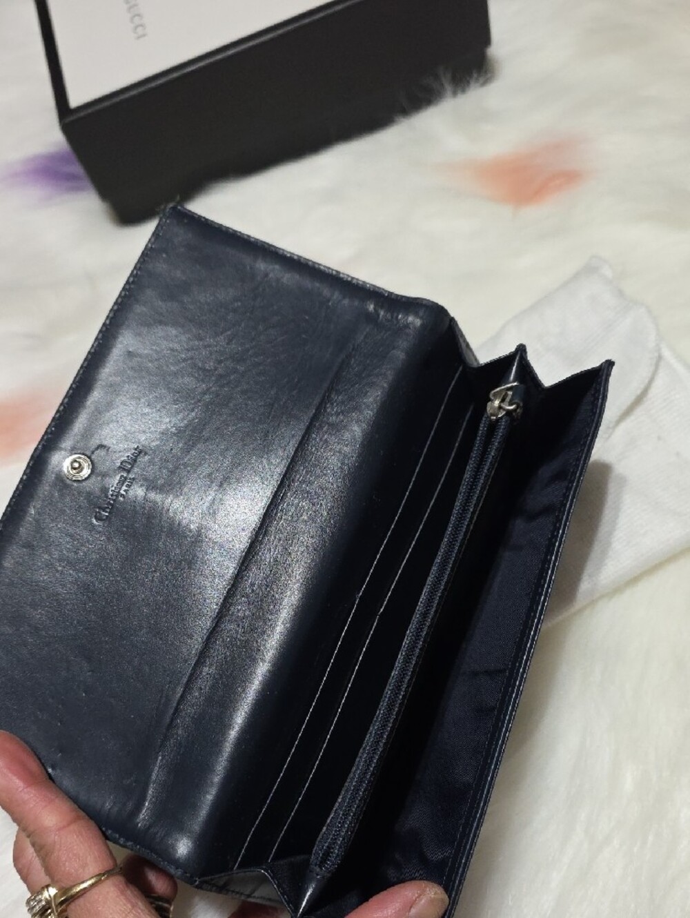 Authentic Dior Monogram Card Holder in Black and Tan - Picture 2 of 4